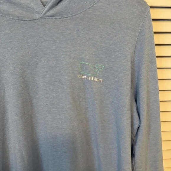 Vineyard Vines Sky Blue Long Sleeved Hoodie Size XL Like New - Picture 5 of 9
